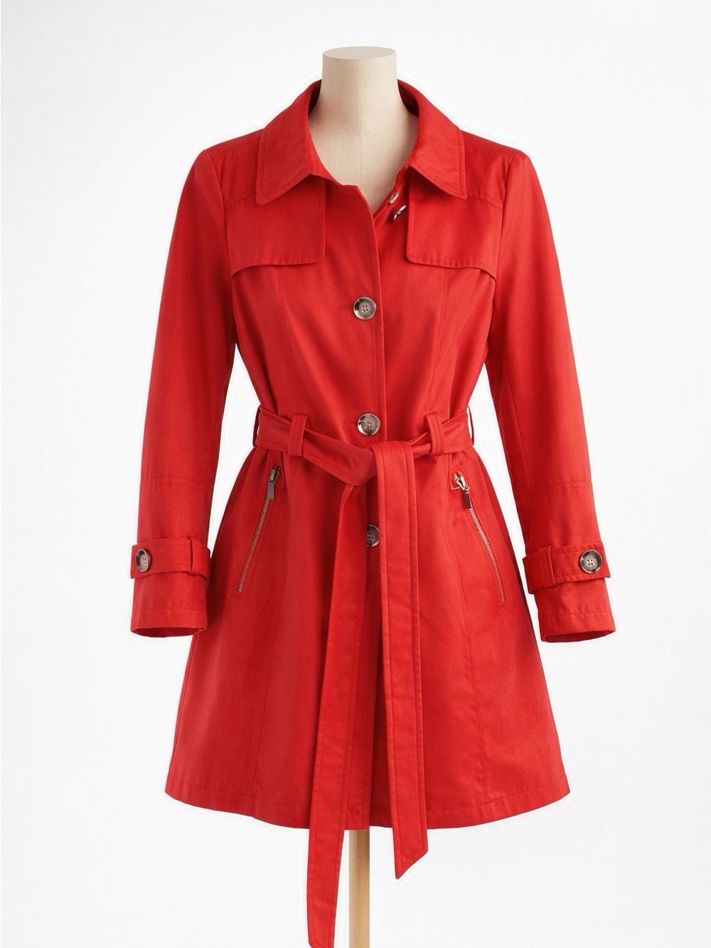 Novelti By AJG Coral Belted Trench Coat Size 8